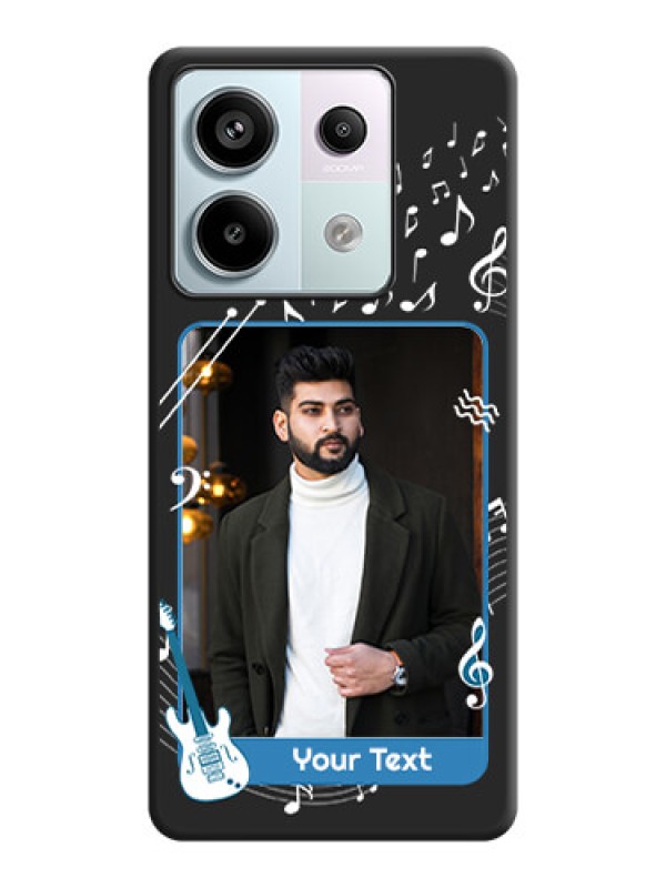 Custom Musical Theme Design with Text - Photo on Space Black Soft Matte Mobile Case - Redmi Note 13 Pro 5G