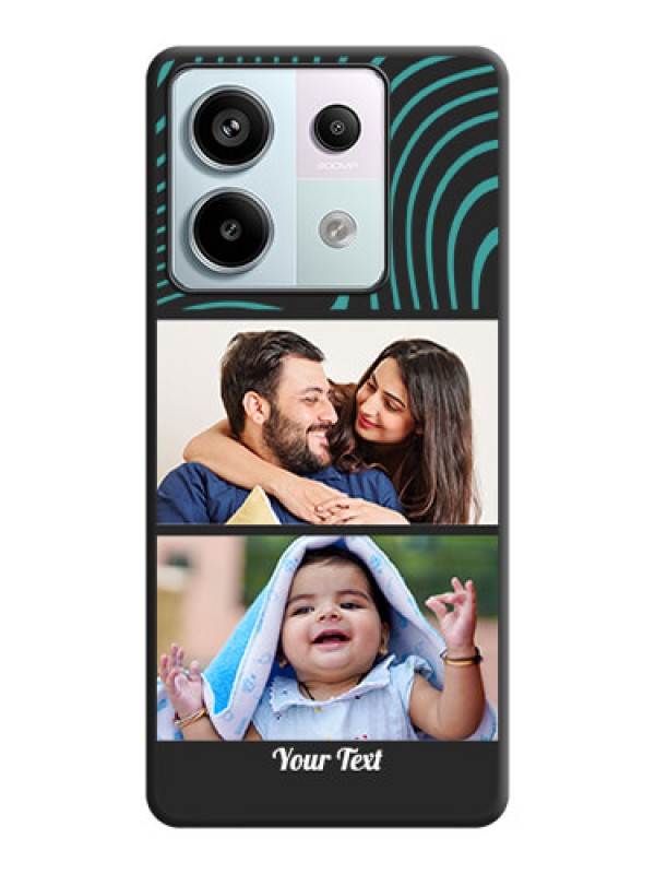 Custom Wave Pattern with 2 Image Holder on Space Black Personalized Soft Matte Phone Covers - Redmi Note 13 Pro 5G