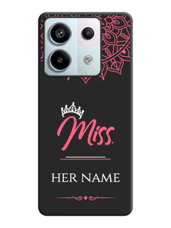 Custom Mrs Name with Floral Design on Space Black Personalized Soft Matte Phone Covers - Redmi Note 13 Pro 5G
