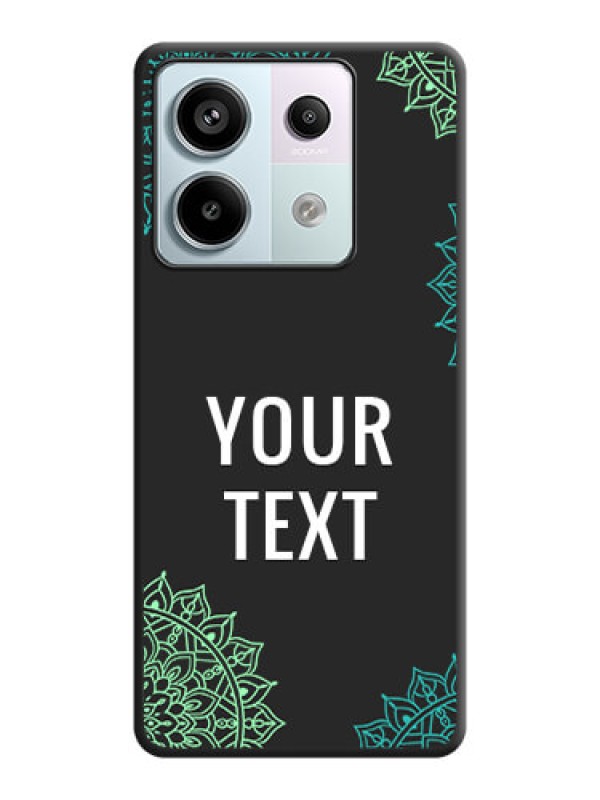 Custom Your Name with Floral Design on Space Black Custom Soft Matte Back Cover - Redmi Note 13 Pro 5G