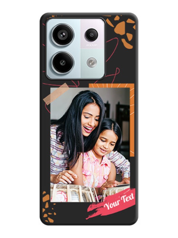 Custom Orange Photo Frame on Space Black Custom Soft Matte Phone Back Cover - Redmi Note 13 Pro 5G