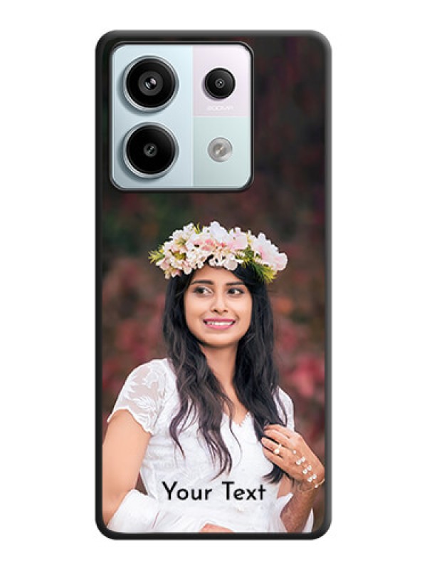 Custom Full Single Pic Upload With Text On Space Black Personalized Soft Matte Phone Covers - Redmi Note 13 Pro 5G