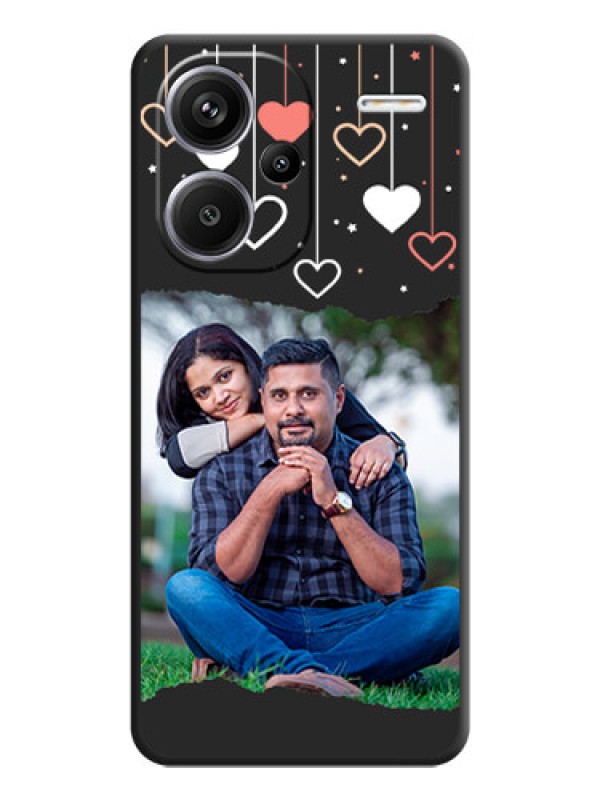 Custom Love Hangings with Splash Wave Picture On Space Black Custom Soft Matte Mobile Back Cover - Redmi Note 13 Pro Plus 5G