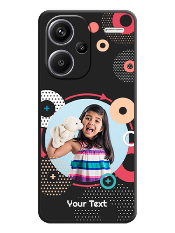 Custom Multicoloured Round Image On Space Black Custom Soft Matte Mobile Back Cover - Redmi Note 13 Pro Plus 5G
