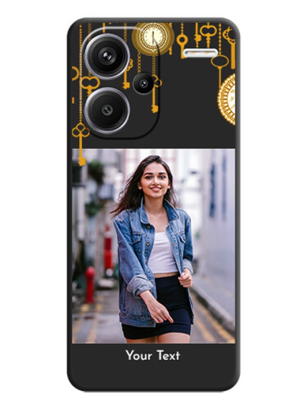 Custom Decorative Design with Text On Space Black Custom Soft Matte Mobile Back Cover - Redmi Note 13 Pro Plus 5G