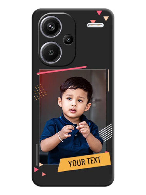 Custom Photo Frame with Triangle Small Dots on Photo On Space Black Custom Soft Matte Mobile Back Cover - Redmi Note 13 Pro Plus 5G