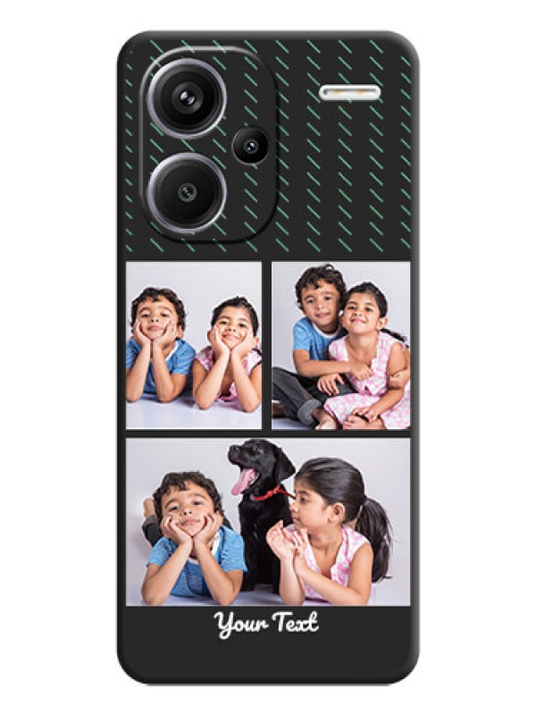 Custom Cross Dotted Pattern with 2 Image Holder On Space Black Custom Soft Matte Mobile Back Cover - Redmi Note 13 Pro Plus 5G