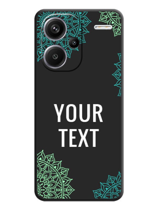 Custom Your Name with Floral Design On Space Black Custom Soft Matte Mobile Back Cover - Redmi Note 13 Pro Plus 5G