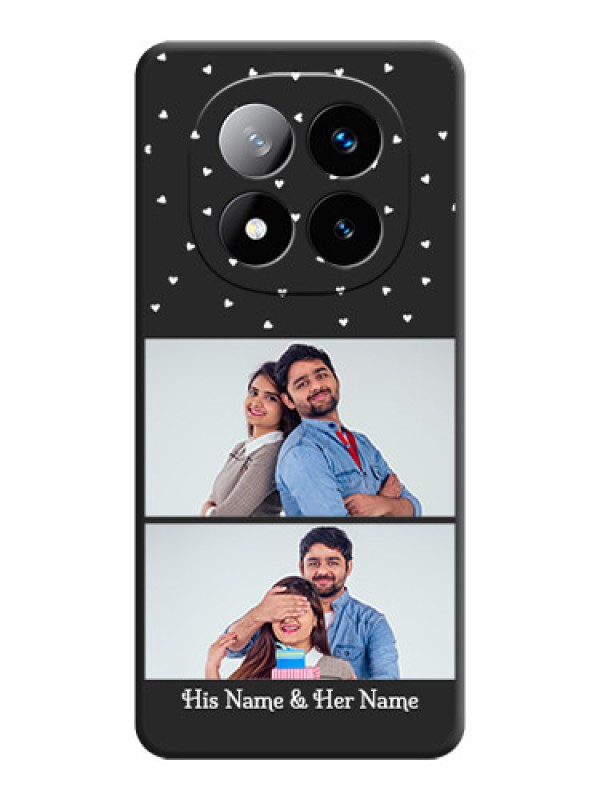 Custom Miniature Love Symbols with Name On Space Black Custom Soft Matte Mobile Back Cover - Redmi Note 14 Pro Plus 5G