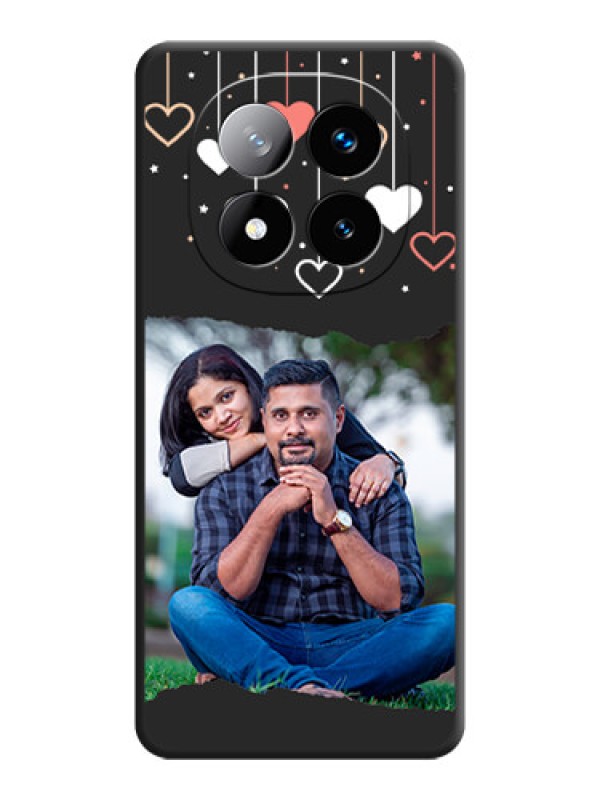 Custom Love Hangings with Splash Wave Picture On Space Black Custom Soft Matte Mobile Back Cover - Redmi Note 14 Pro Plus 5G
