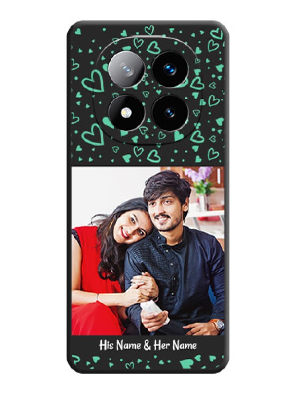 Custom Sea Green Indefinite Love Pattern on Photo On Space Black Custom Soft Matte Mobile Back Cover - Redmi Note 14 Pro Plus 5G