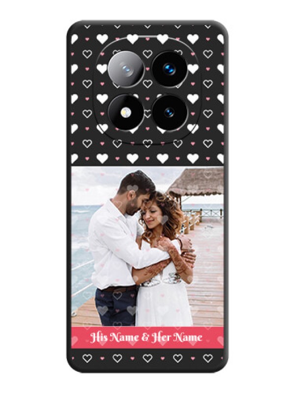 Custom White Color Love Symbols with Text Design on Photo On Space Black Custom Soft Matte Mobile Back Cover - Redmi Note 14 Pro Plus 5G