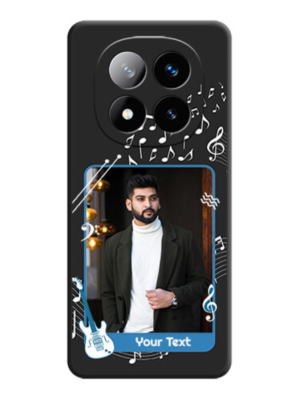 Custom Musical Theme Design with Text on Photo On Space Black Custom Soft Matte Mobile Back Cover - Redmi Note 14 Pro Plus 5G
