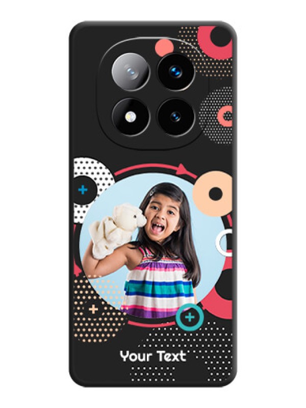 Custom Multicoloured Round Image On Space Black Custom Soft Matte Mobile Back Cover - Redmi Note 14 Pro Plus 5G