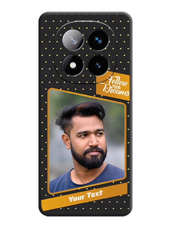 Custom Follow Your Dreams with White Dots On Space Black Custom Soft Matte Mobile Back Cover - Redmi Note 14 Pro Plus 5G