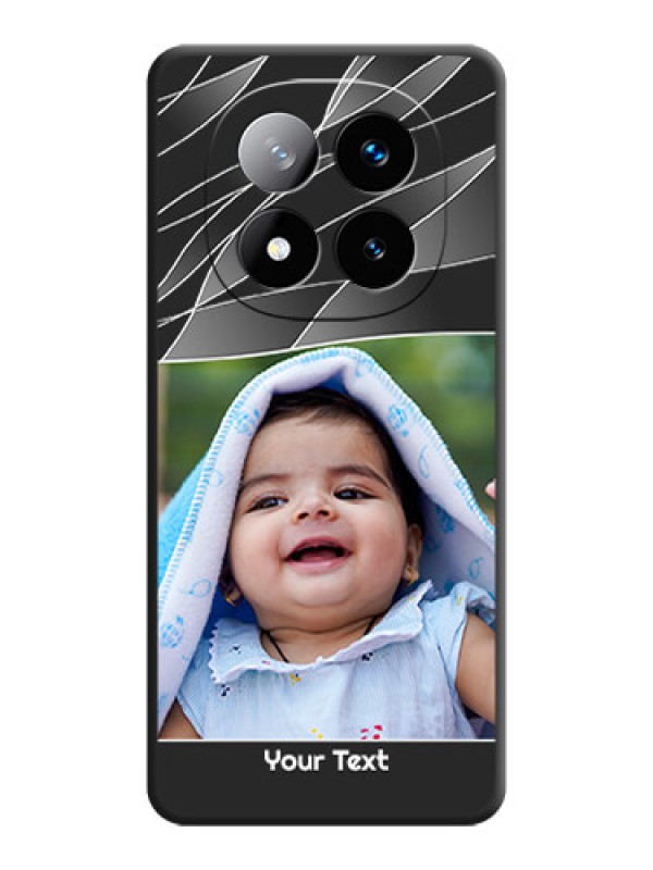 Custom Mixed Wave Lines on Photo On Space Black Custom Soft Matte Mobile Back Cover - Redmi Note 14 Pro Plus 5G