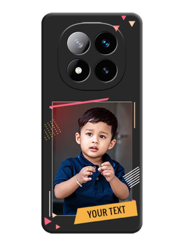Custom Photo Frame with Triangle Small Dots on Photo On Space Black Custom Soft Matte Mobile Back Cover - Redmi Note 14 Pro Plus 5G