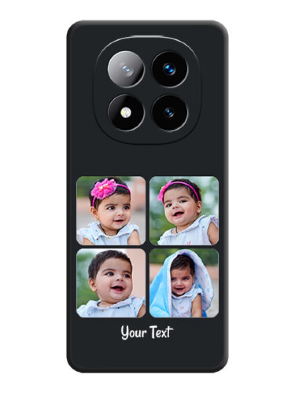 Custom Floral Art with 6 Image Holder on Photo On Space Black Custom Soft Matte Mobile Back Cover - Redmi Note 14 Pro Plus 5G
