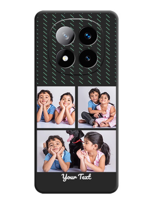 Custom Cross Dotted Pattern with 2 Image Holder On Space Black Custom Soft Matte Mobile Back Cover - Redmi Note 14 Pro Plus 5G