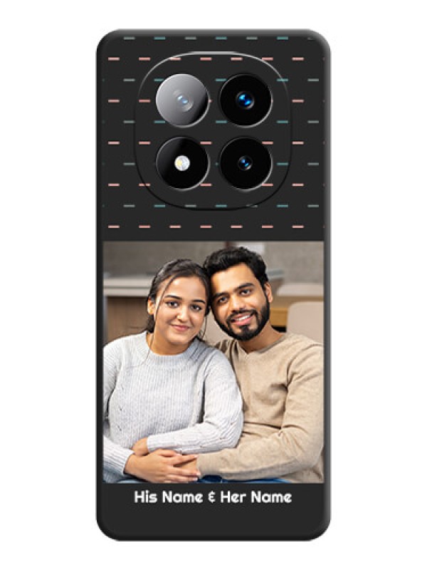 Custom Line Pattern Design with Text On Space Black Custom Soft Matte Mobile Back Cover - Redmi Note 14 Pro Plus 5G