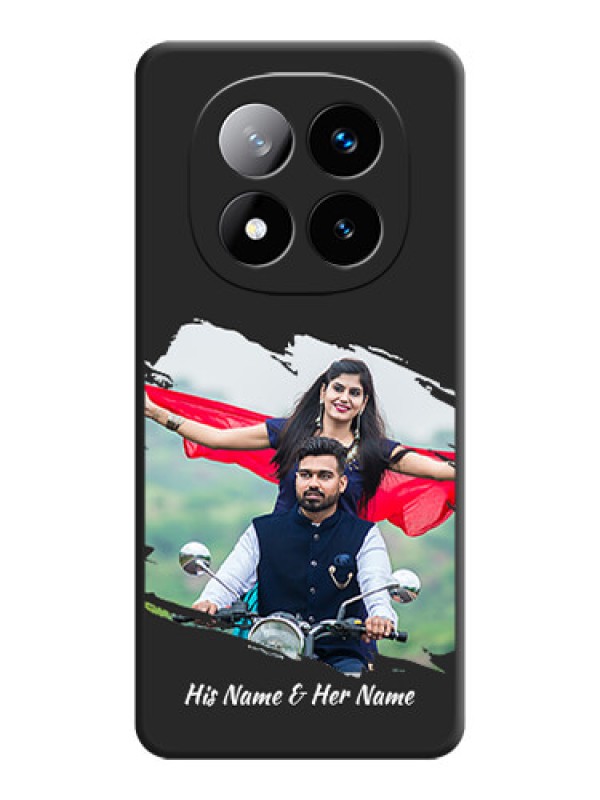 Custom Grunge Brush Strokes on Photo On Space Black Custom Soft Matte Mobile Back Cover - Redmi Note 14 Pro Plus 5G