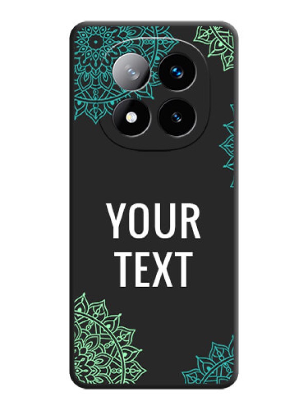 Custom Your Name with Floral Design On Space Black Custom Soft Matte Mobile Back Cover - Redmi Note 14 Pro Plus 5G