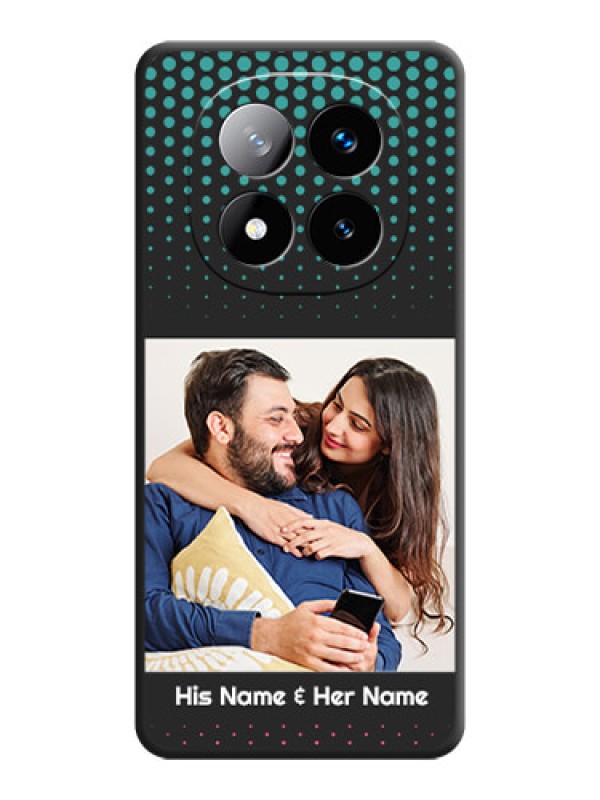 Custom Faded Dots with Grunge Photo Frame and Text On Space Black Custom Soft Matte Mobile Back Cover - Redmi Note 14 Pro Plus 5G