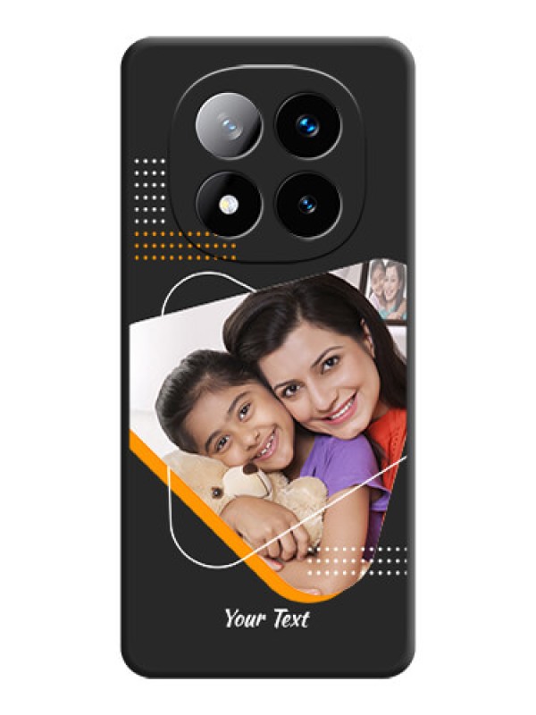 Custom Yellow Triangle on Photo On Space Black Custom Soft Matte Mobile Back Cover - Redmi Note 14 Pro Plus 5G