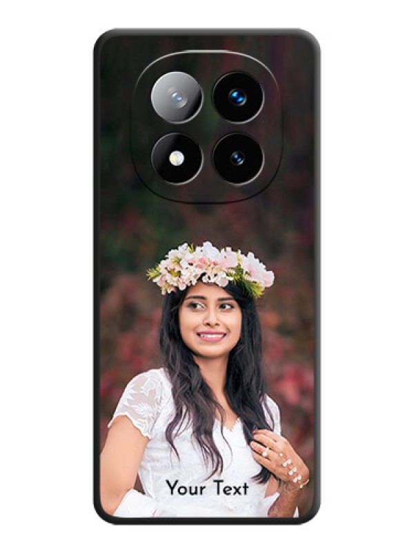 Custom Full Single Pic Upload With Text On Space Black Custom Soft Matte Mobile Back Cover - Redmi Note 14 Pro Plus 5G
