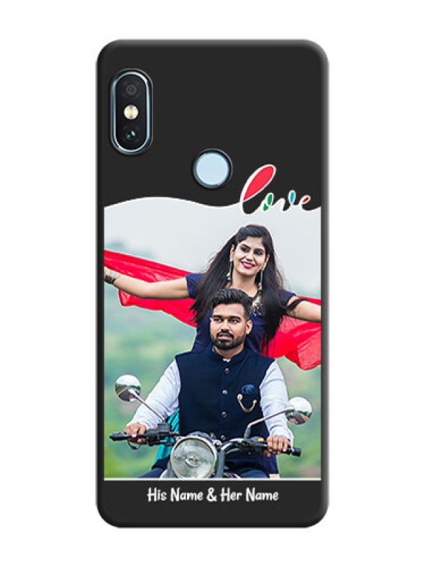 Custom Fall in Love Pattern with Picture on Photo On Space Black Custom Soft Matte Mobile Back Cover - Xiaomi Redmi Note 5 Pro