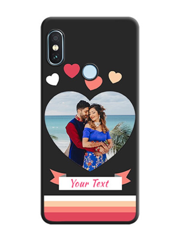 Custom Love Shaped Photo with Colorful Stripes On Space Black Custom Soft Matte Mobile Back Cover - Xiaomi Redmi Note 5 Pro