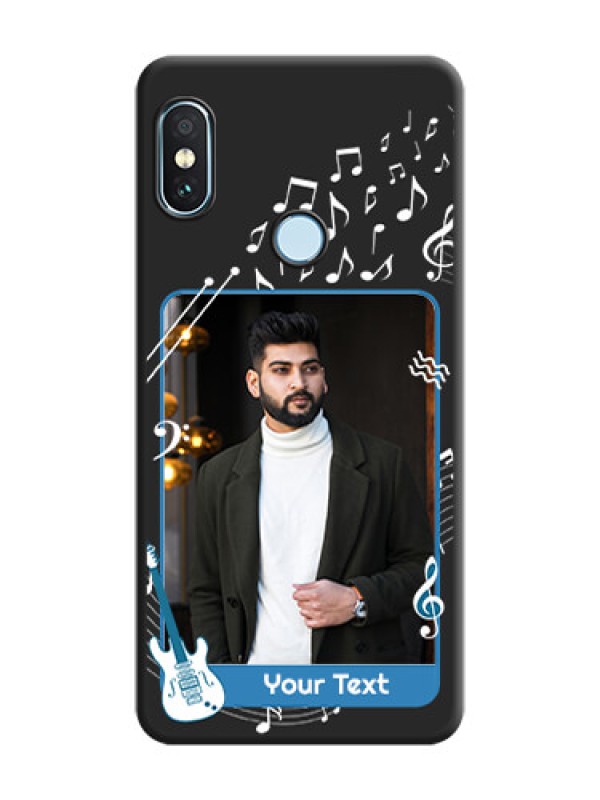 Custom Musical Theme Design with Text on Photo On Space Black Custom Soft Matte Mobile Back Cover - Xiaomi Redmi Note 5 Pro