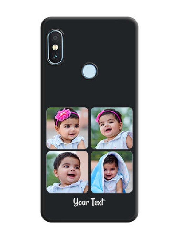 Custom Floral Art with 6 Image Holder on Photo On Space Black Custom Soft Matte Mobile Back Cover - Xiaomi Redmi Note 5 Pro