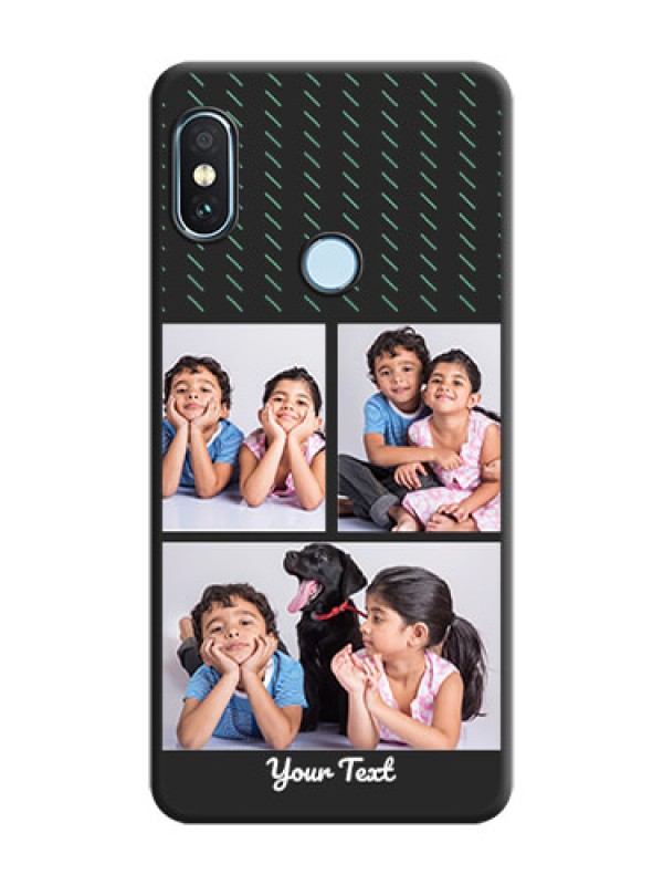 Custom Cross Dotted Pattern with 2 Image Holder On Space Black Custom Soft Matte Mobile Back Cover - Xiaomi Redmi Note 5 Pro