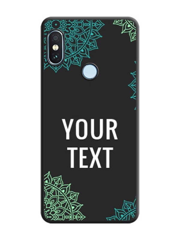 Custom Your Name with Floral Design On Space Black Custom Soft Matte Mobile Back Cover - Xiaomi Redmi Note 5 Pro