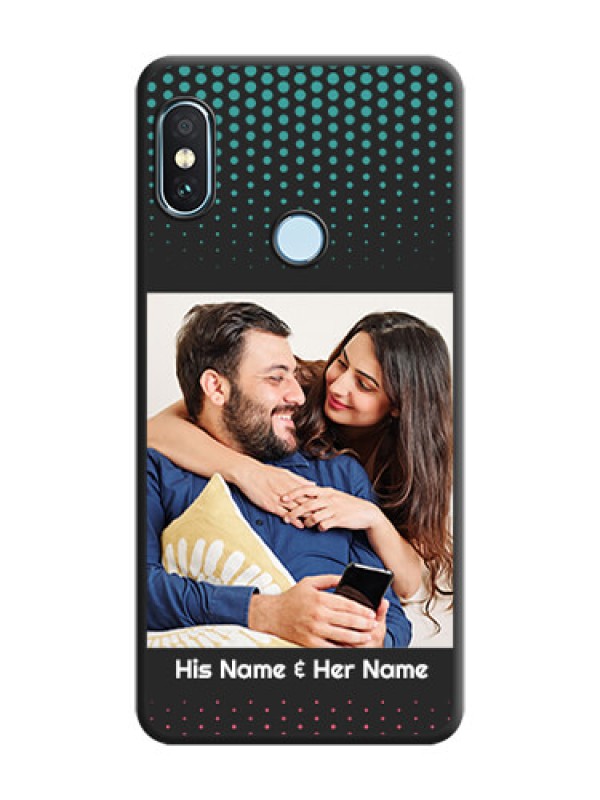 Custom Faded Dots with Grunge Photo Frame and Text On Space Black Custom Soft Matte Mobile Back Cover - Xiaomi Redmi Note 5 Pro