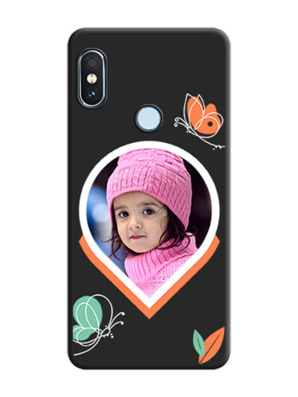 Custom Upload Pic With Simple Butterly Design On Space Black Custom Soft Matte Mobile Back Cover - Xiaomi Redmi Note 5 Pro