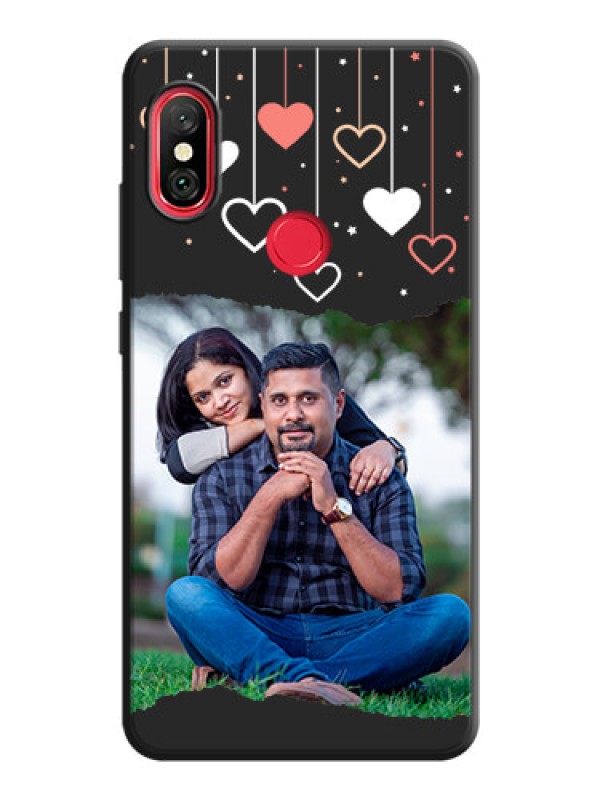 Custom Love Hangings with Splash Wave Picture on Space Black Custom Soft Matte Phone Back Cover - Redmi Note 6 Pro