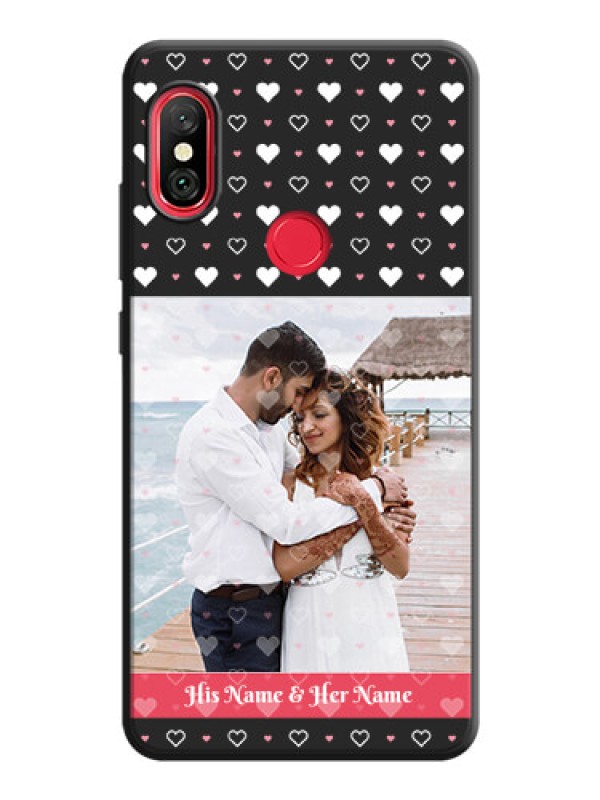 Custom White Color Love Symbols with Text Design - Photo on Space Black Soft Matte Phone Cover - Redmi Note 6 Pro