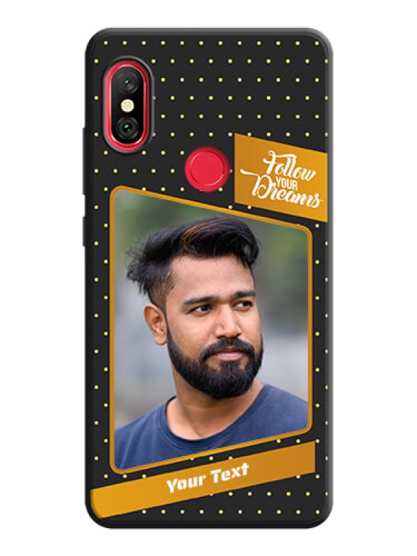 Custom Follow Your Dreams with White Dots on Space Black Custom Soft Matte Phone Cases - Redmi Note 6 Pro