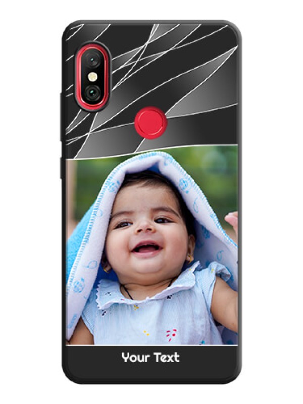 Custom Mixed Wave Lines - Photo on Space Black Soft Matte Mobile Cover - Redmi Note 6 Pro