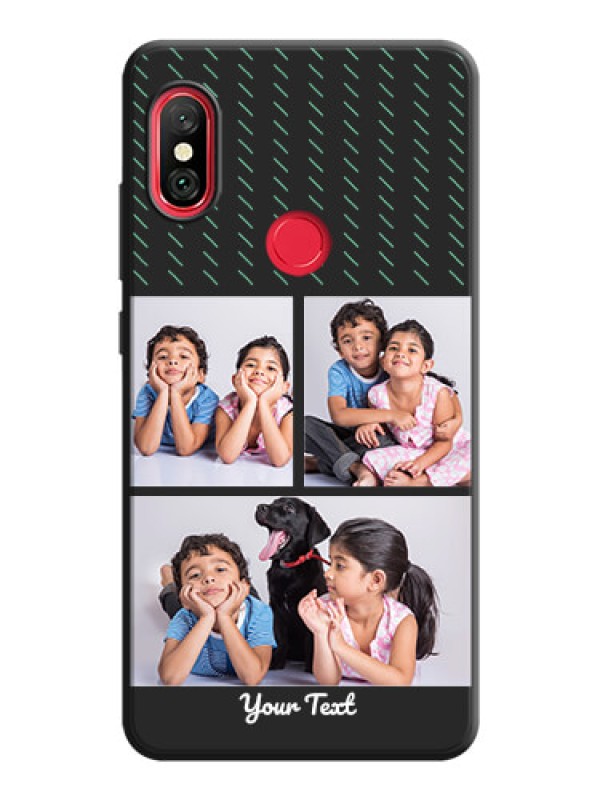 Custom Cross Dotted Pattern with 2 Image Holder  on Personalised Space Black Soft Matte Cases - Redmi Note 6 Pro