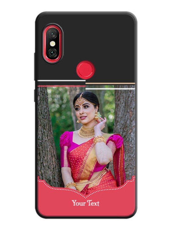 Custom Classic Plain Design with Name - Photo on Space Black Soft Matte Phone Cover - Redmi Note 6 Pro