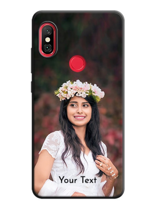 Custom Full Single Pic Upload With Text On Space Black Personalized Soft Matte Phone Covers -Xiaomi Redmi Note 6 Pro