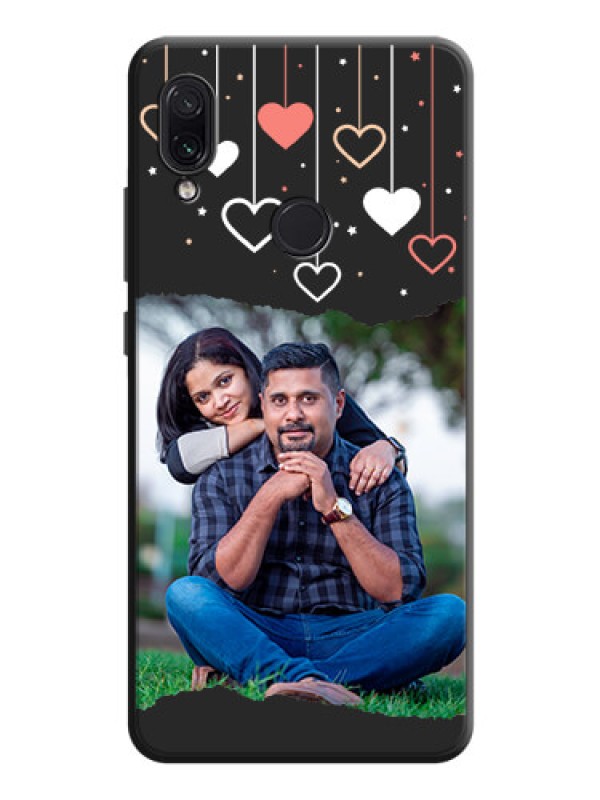 Custom Love Hangings with Splash Wave Picture on Space Black Custom Soft Matte Phone Back Cover - Redmi Note 7 Pro