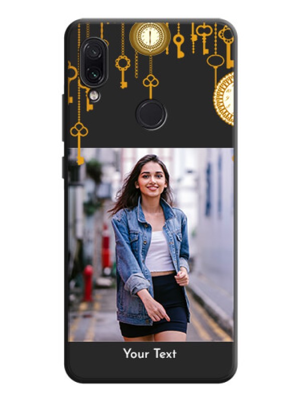 Custom Decorative Design with Text on Space Black Custom Soft Matte Back Cover - Redmi Note 7 Pro