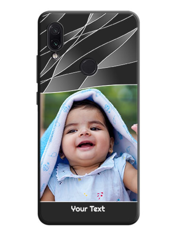 Custom Mixed Wave Lines - Photo on Space Black Soft Matte Mobile Cover - Redmi Note 7 Pro