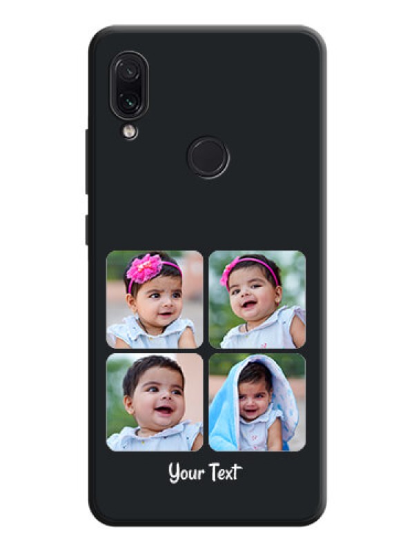 Custom Floral Art with 6 Image Holder - Photo on Space Black Soft Matte Mobile Case - Redmi Note 7 Pro