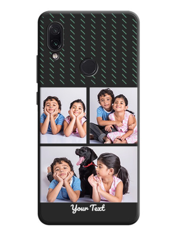 Custom Cross Dotted Pattern with 2 Image Holder  on Personalised Space Black Soft Matte Cases - Redmi Note 7 Pro