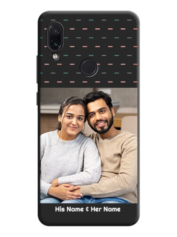 Custom Line Pattern Design with Text on Space Black Custom Soft Matte Phone Back Cover - Redmi Note 7 Pro